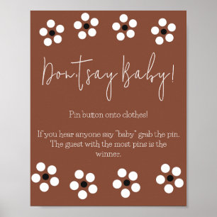 Cielito Lindo Mexican Don't Say Baby Shower Game Poster