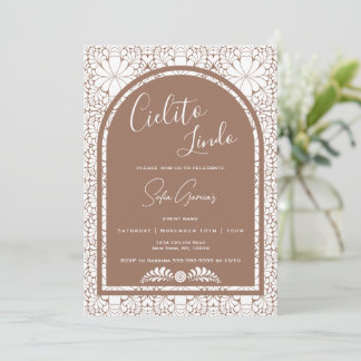 Cielito Lindo Mexican Folk Art Clay Brown Invite