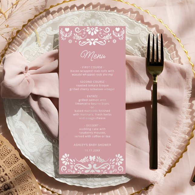 Cielito Lindo Mexican Girl Baby Shower Menu (Creator Uploaded)