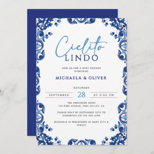 Cielito Lindo Mexican Talavera Tile Baby Shower Invitation