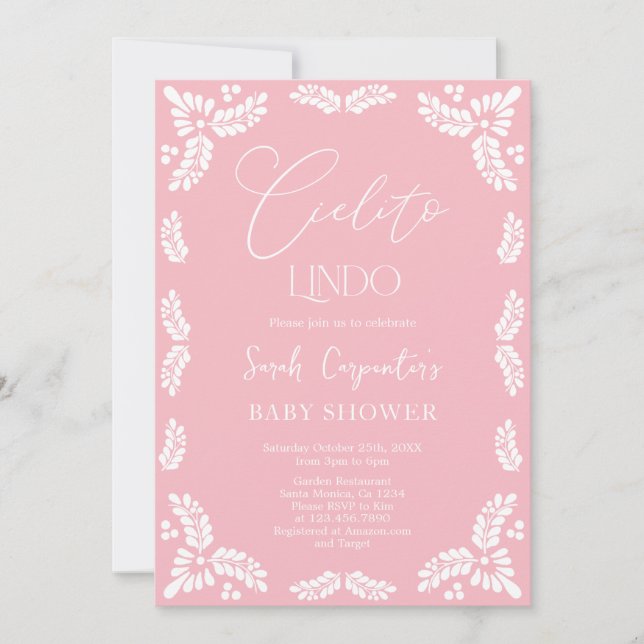 Cielito Lindo Papel Picado Baby Shower Girl Invitation (Front)