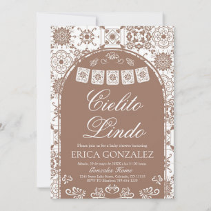 Cielito Lindo Papel Picado Baby Shower Terracotta Invitation
