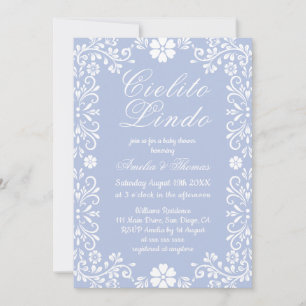 Cielito Lindo Periwinkle Mexican Baby Shower Invitation
