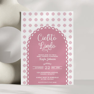 Cielito Lindo Pink Arch Talavera Baby Shower Invitation