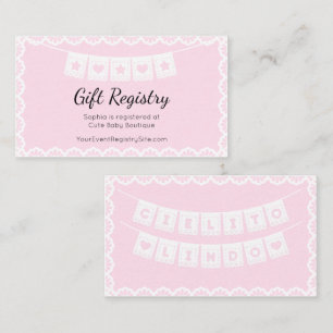 Cielito Lindo Pink Baby Shower Gift Registry Enclosure Card