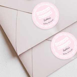 Cielito Lindo Pink Baby Shower Thank You Sticker