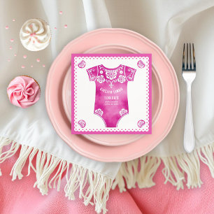 Cielito Lindo pink bodysuit girl baby shower Napkin