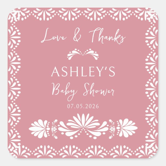 Cielito lindo Pink Mexican baby shower Sticker (Front)