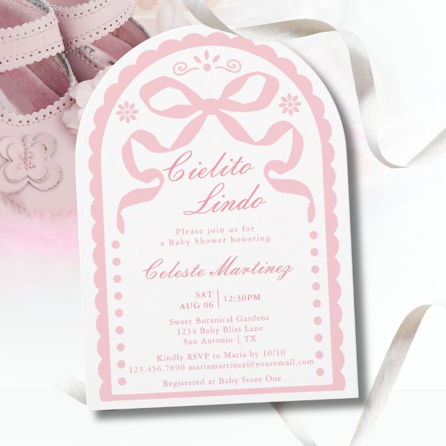 Cielito Lindo Pink Papel Picado Girl Baby Shower Invitation (Creator Uploaded)