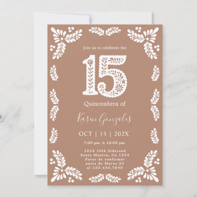 Cielito Lindo Quinceanera Invitation (Front)