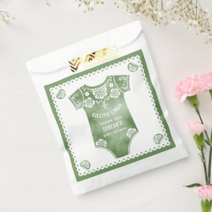 Cielito Lindo sage green Thank You baby shower Favour Bags