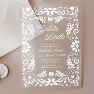Cielito Lindo Talavera Mexican Baby Shower Acrylic Invitations