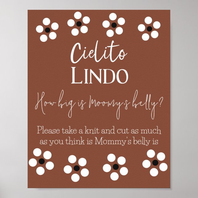 Cielito Lindo Talavera Mexican Baby Shower Game Poster (Front)