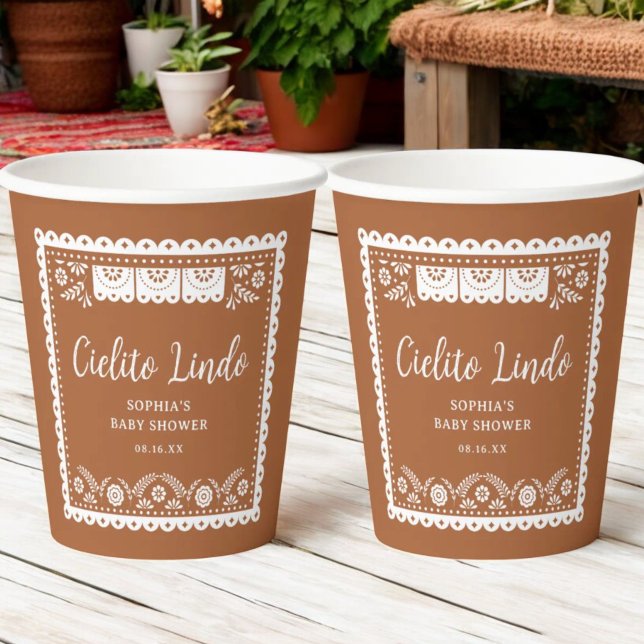 Cielito Lindo Talavera Mexican Baby Shower Paper Cups (Creator Uploaded)