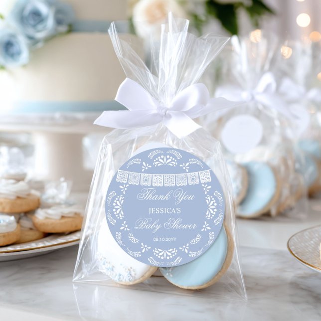 Cielito Lindo Talavera Mexican Boy Baby Shower Classic Round Sticker (Creator Uploaded)