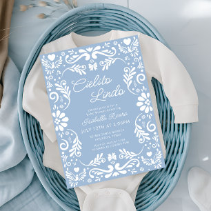 Cielito Lindo Talavera Mexican Boy Baby Shower Invitation