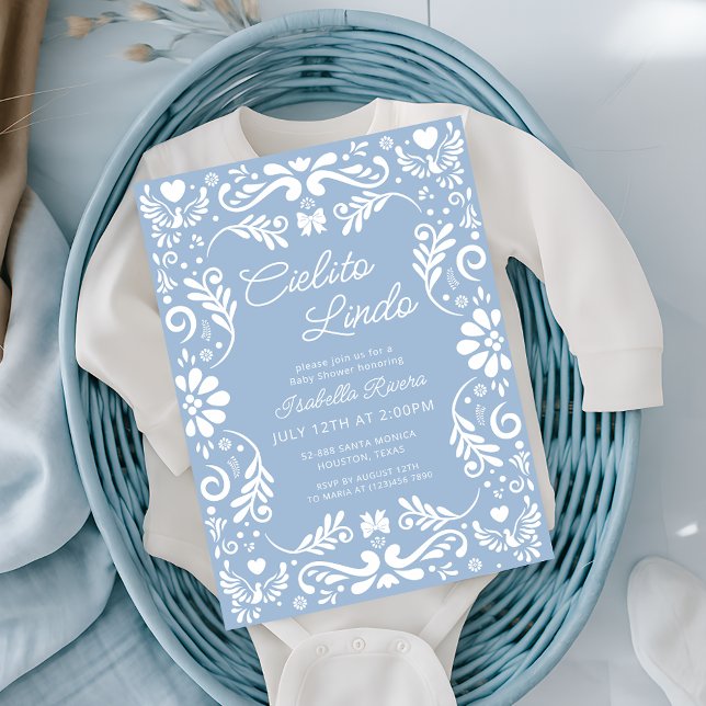 Cielito Lindo Talavera Mexican Boy Baby Shower Invitation (Creator Uploaded)