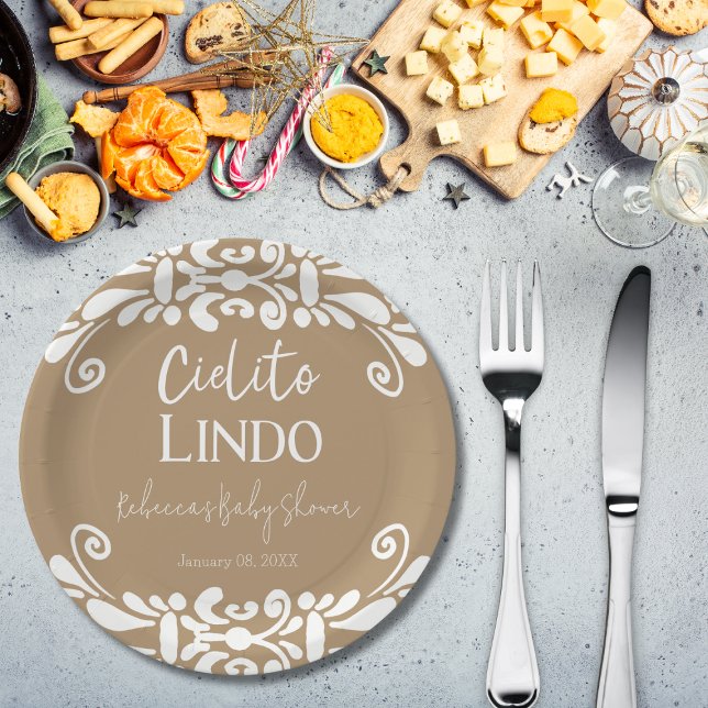 Cielito Lindo Talavera Mexican Fiesta Baby Shower Paper Plate (Creator Uploaded)