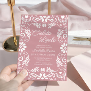 Cielito Lindo Talavera Mexican Girl Baby Shower Invitation