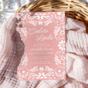 Cielito Lindo Talavera Mexican Pink Baby Shower Invitation