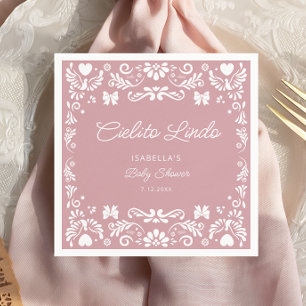 Cielito Lindo Talavera Mexican Pink Baby Shower Napkin