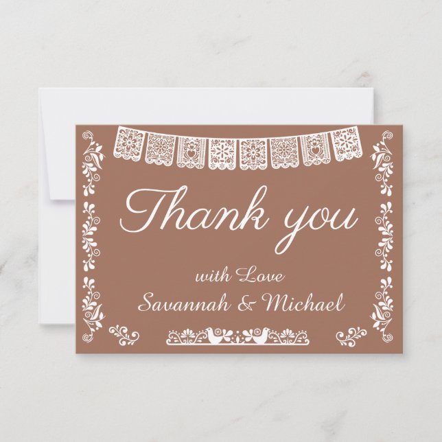 Cielito Lindo Terracotta Fiesta Baby Shower Thank You Card (Front)