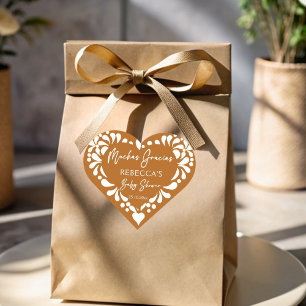 Cielito lindo terracotta Mexican baby shower Heart Sticker