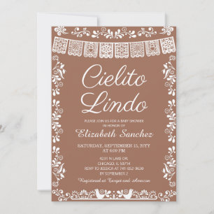 Cielito Lindo Terracotta Papel Picado Baby Shower Invitation