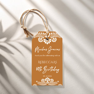 Cielito lindo terracotta talavera 60th birthday gift tags