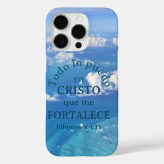 Cielo Azul Cristo Bible Filipenses 4:13 iPhone 16 Pro Case