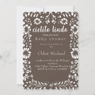 cielto lindo Papel picado baby shower Invitation