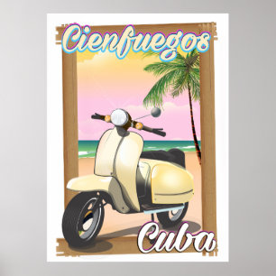 Cienfuegos City Cuban travel poster