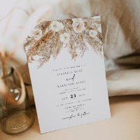 CIERA Bohemian Dry Pampas Wedding Invitation