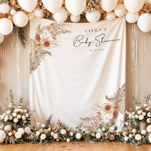 CIERA Bohemian Terracotta Pampas Baby Shower  Tapestry