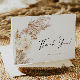 CIERA Boho Dry Pampas Grass Thank You Card