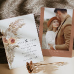 CIERA Boho Terracotta Pampas Photo Save the Date Invitation<br><div class="desc">This save the date features watercolor dry pampas grass and creamy terracotta florals paired with a modern script font. This save the date is perfect for your bohemian fall or earth tone wedding. Easily add your photo and wedding website onto the backside for a personal touch.</div>