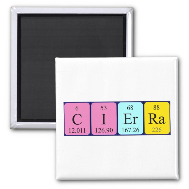 Cierra periodic table name magnet (Front)