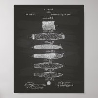 Cigar 1887 Patent Art Chalkboard
