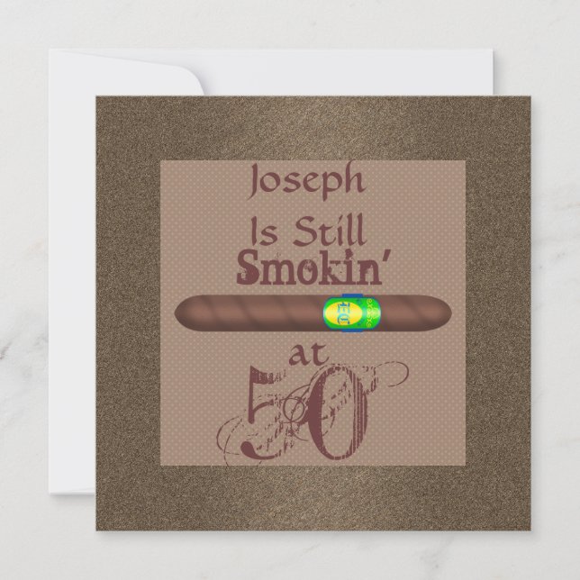 Cigar 50th Birthday Invitations (Front)