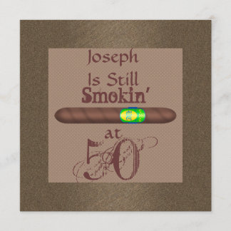 Cigar 50th Birthday Invitations