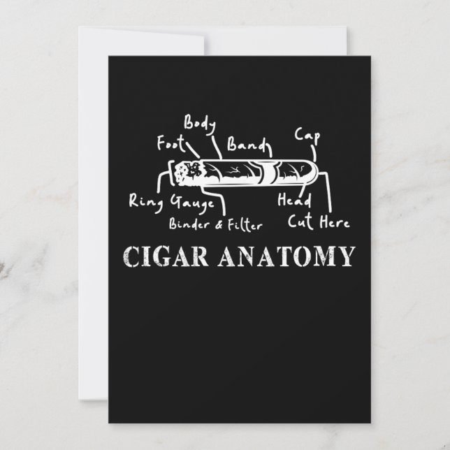 Cigar Anatomy Smoker Humidor Cutter Cigars Gift Invitation (Front)