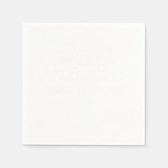 Cigar Anatomy Smoker Humidor Cutter Cigars Gift Napkin (Front)