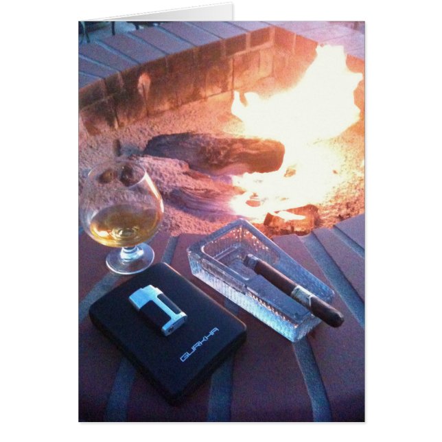 Cigar and a Drink by the Fire (Front)