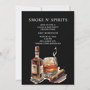 Cigar and Bar Bachelor Party Invitation