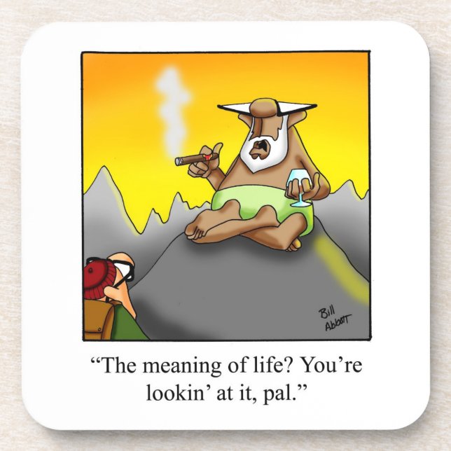 Cigar And Scotch Humour Coaster Set (Front)