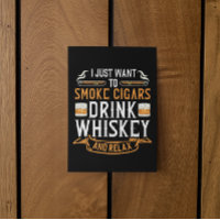 Cigar and Whiskey Quote Postcard 
