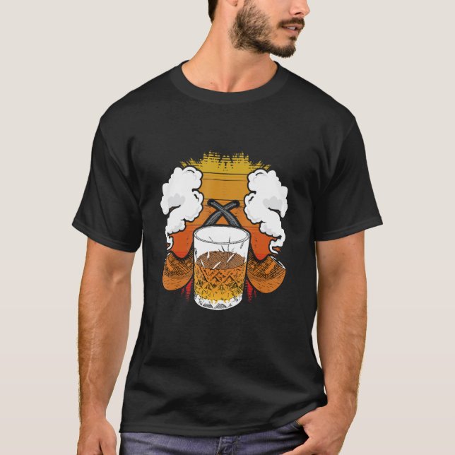 Cigar And Whiskey T-Shirt (Front)