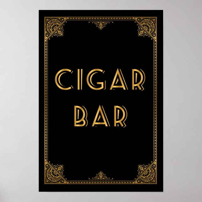 CIGAR bar  Gatsby inspired wedding sign (Front)