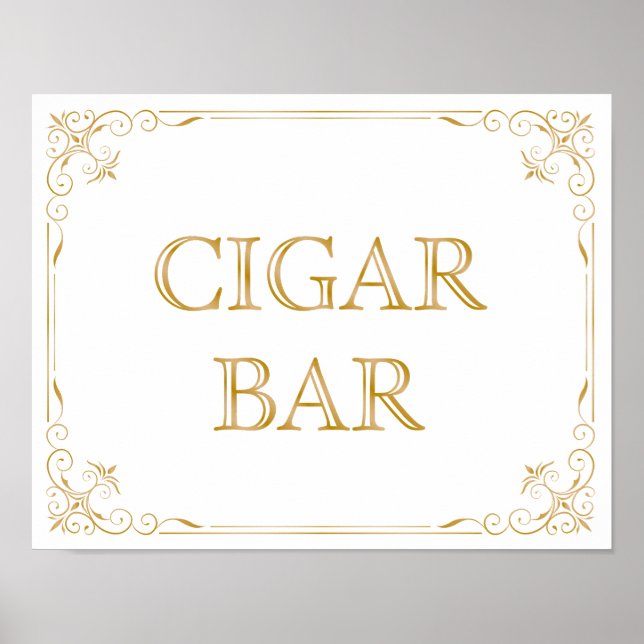Cigar Bar Wedding Sign | Modern Calligraphy (Front)