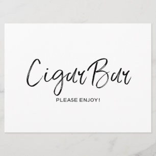 "Cigar bar" Wedding Sign   Stylish Hand Lettered Invitation